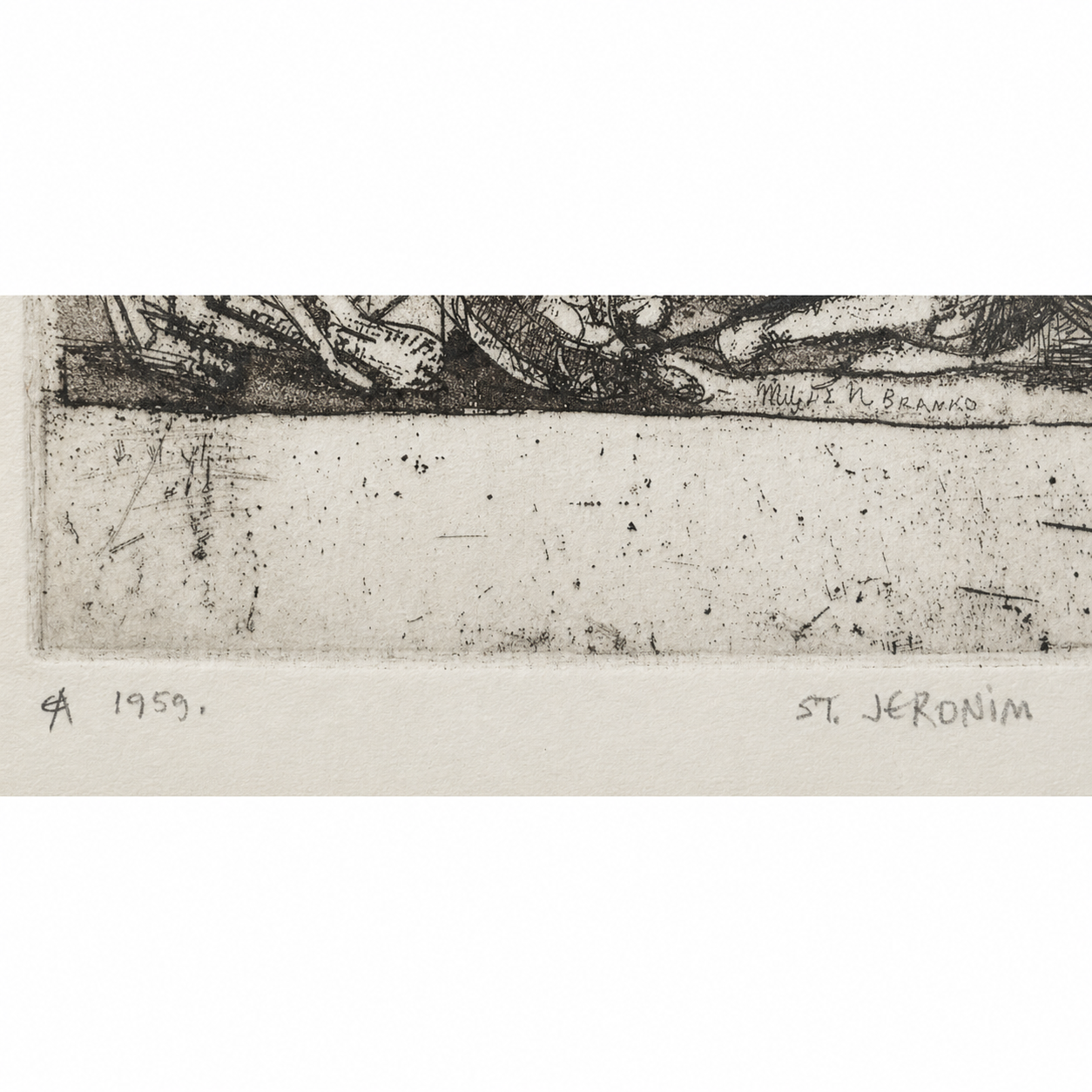 Etching “St. Jeronim”, 1959 — Rare Signed Artwork