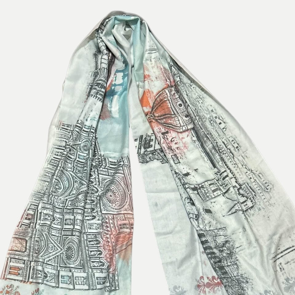 SCIARPA Firenze Italia Architecture Print Scarf