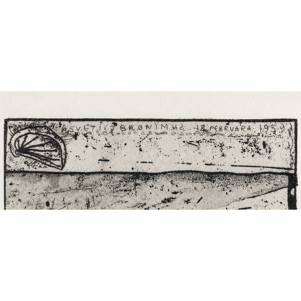Etching “St. Jeronim”, 1959 — Rare Signed Artwork
