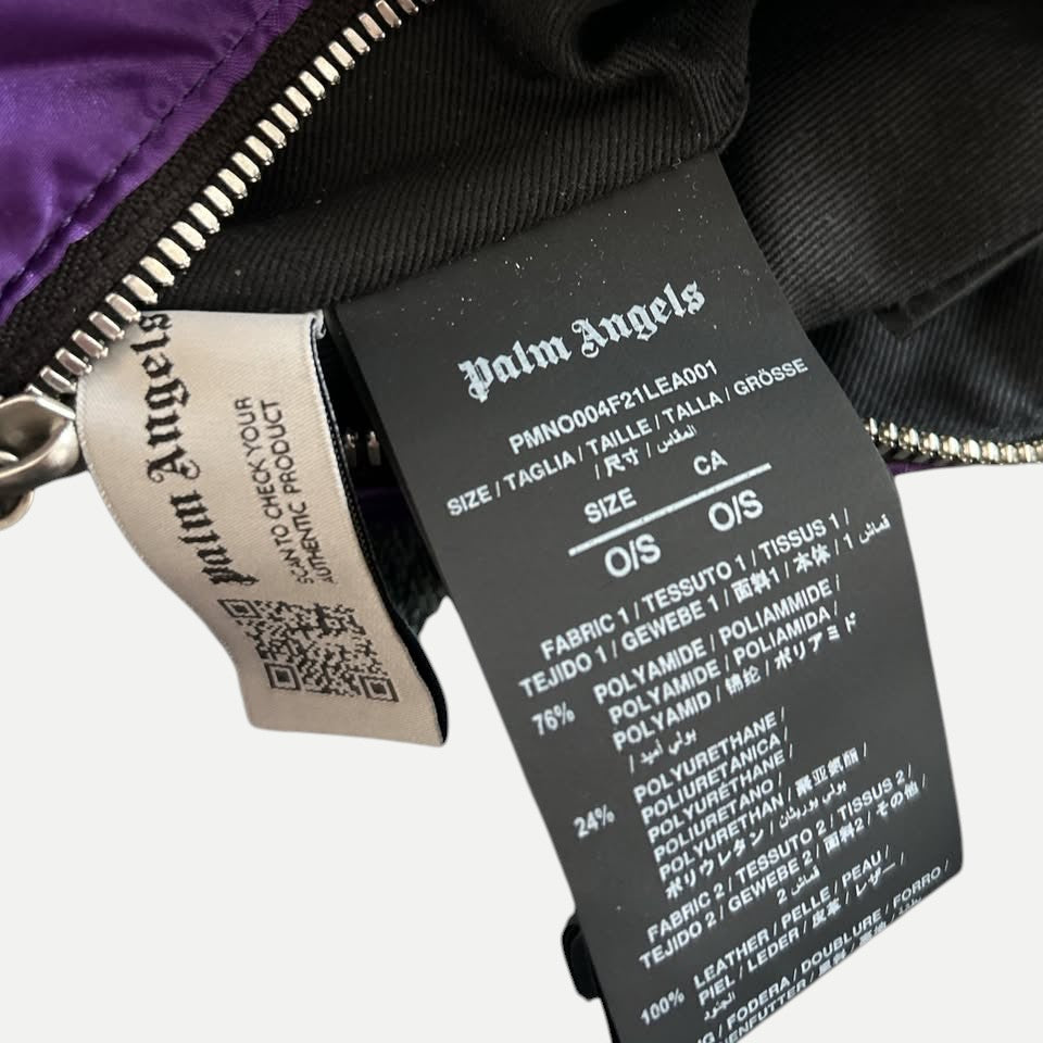 Palm Angels Belt Bag PMNO004F21LEA001, Purple, Made in Italy