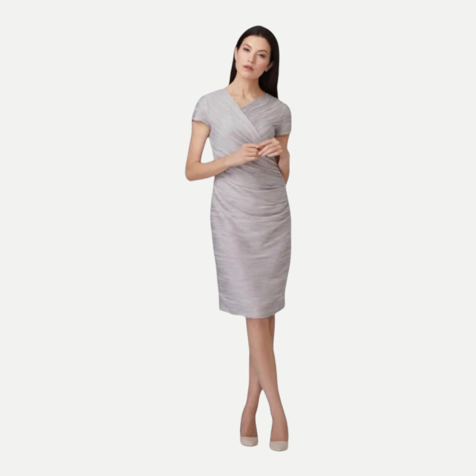 Joseph Ribkoff draped faux-wrap dress, size 18