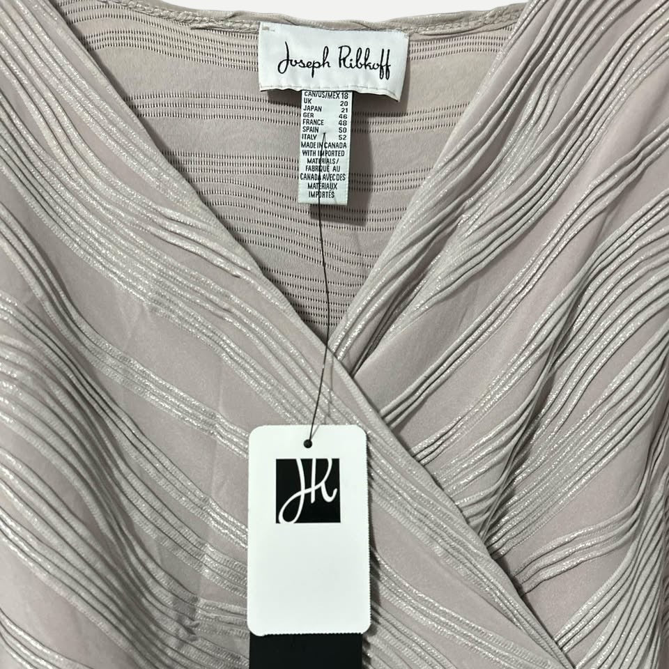 Joseph Ribkoff draped faux-wrap dress, size 18