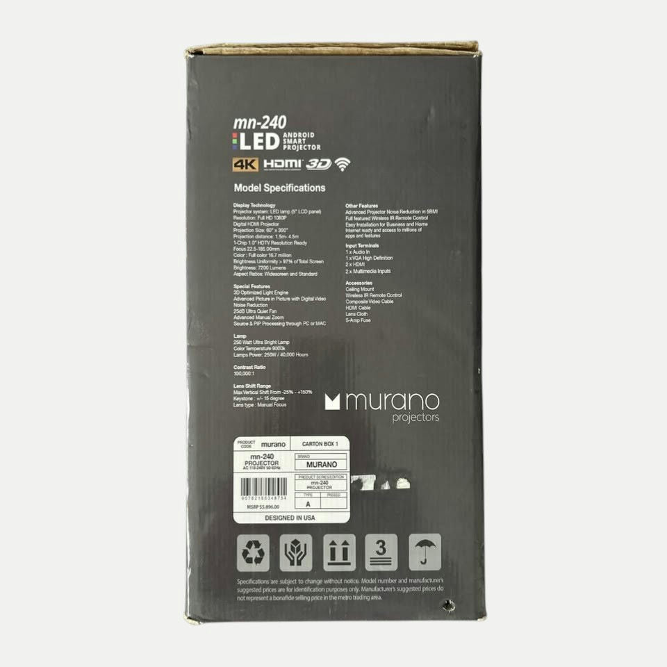 Murano MN-240 LED Android Smart Projector