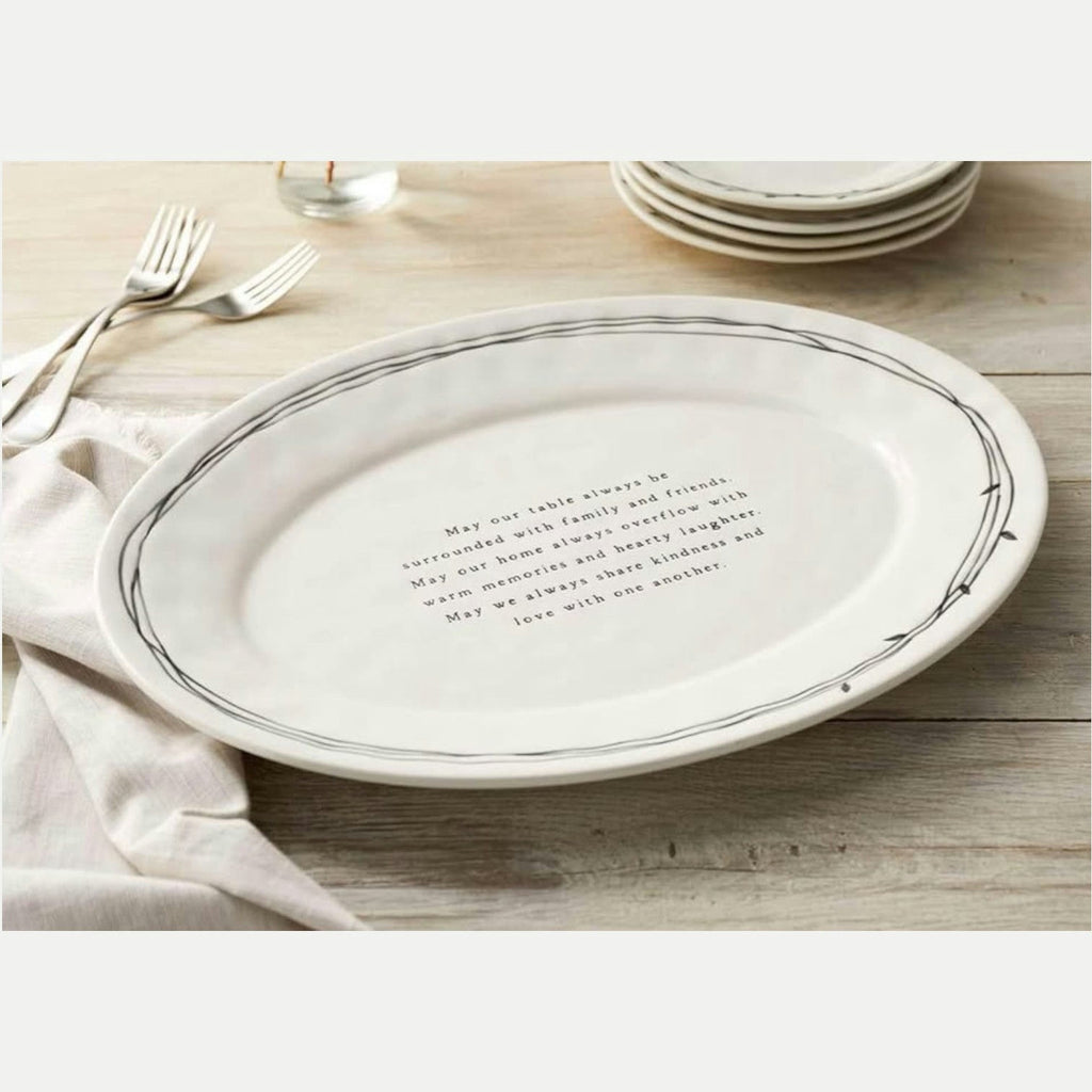 DEMDACO Large Oval Serving Platter – Decorative Family Table Dish