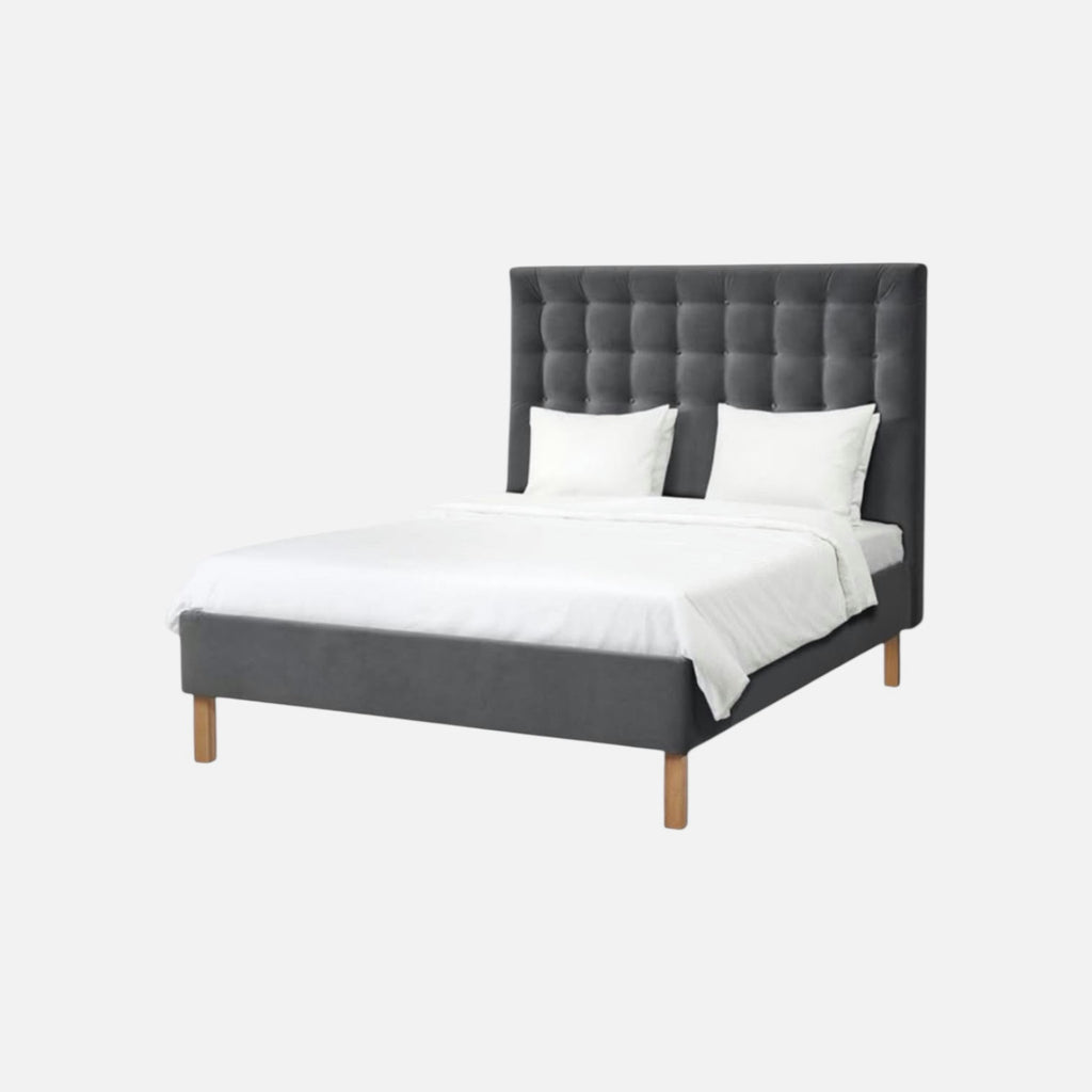 IKEA KVALFJORD — King upholstered bed frame