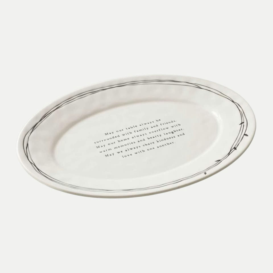 DEMDACO Large Oval Serving Platter – Decorative Family Table Dish