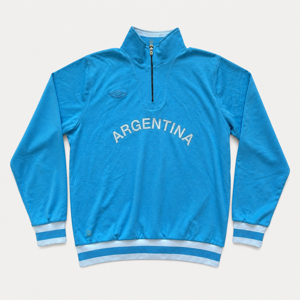 Argentina Retro Umbro Track Jacket Medium 1/4 Zip Pullover Embroidered