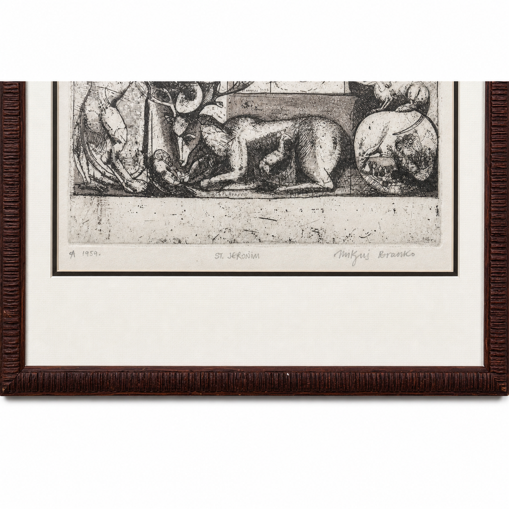 Etching “St. Jeronim”, 1959 — Rare Signed Artwork
