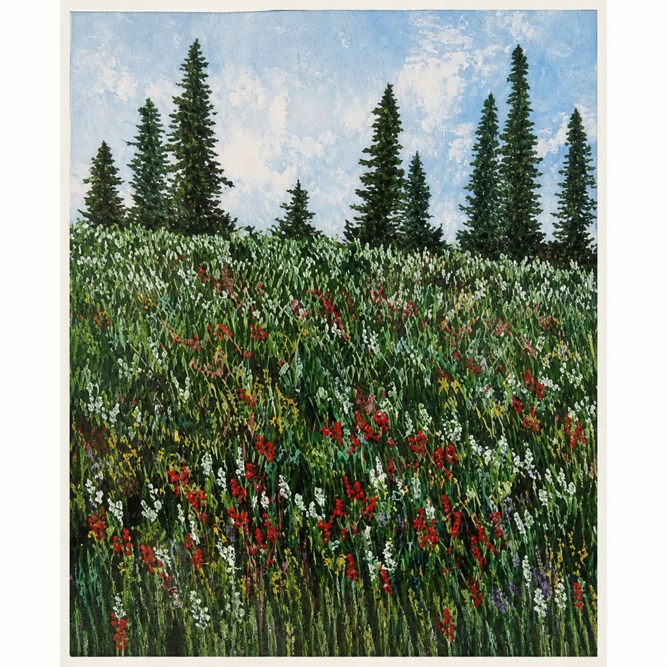 WILDFLOWERS NEAR THE MOUNTAIN TOP 8 SYLVIA NAYLOR FREE MOTION EMBROIDERY| Frame