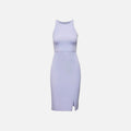 Banana Republic Bi-Stretch Racer-Neck Sheath Dress — Violet Ski, Size 10