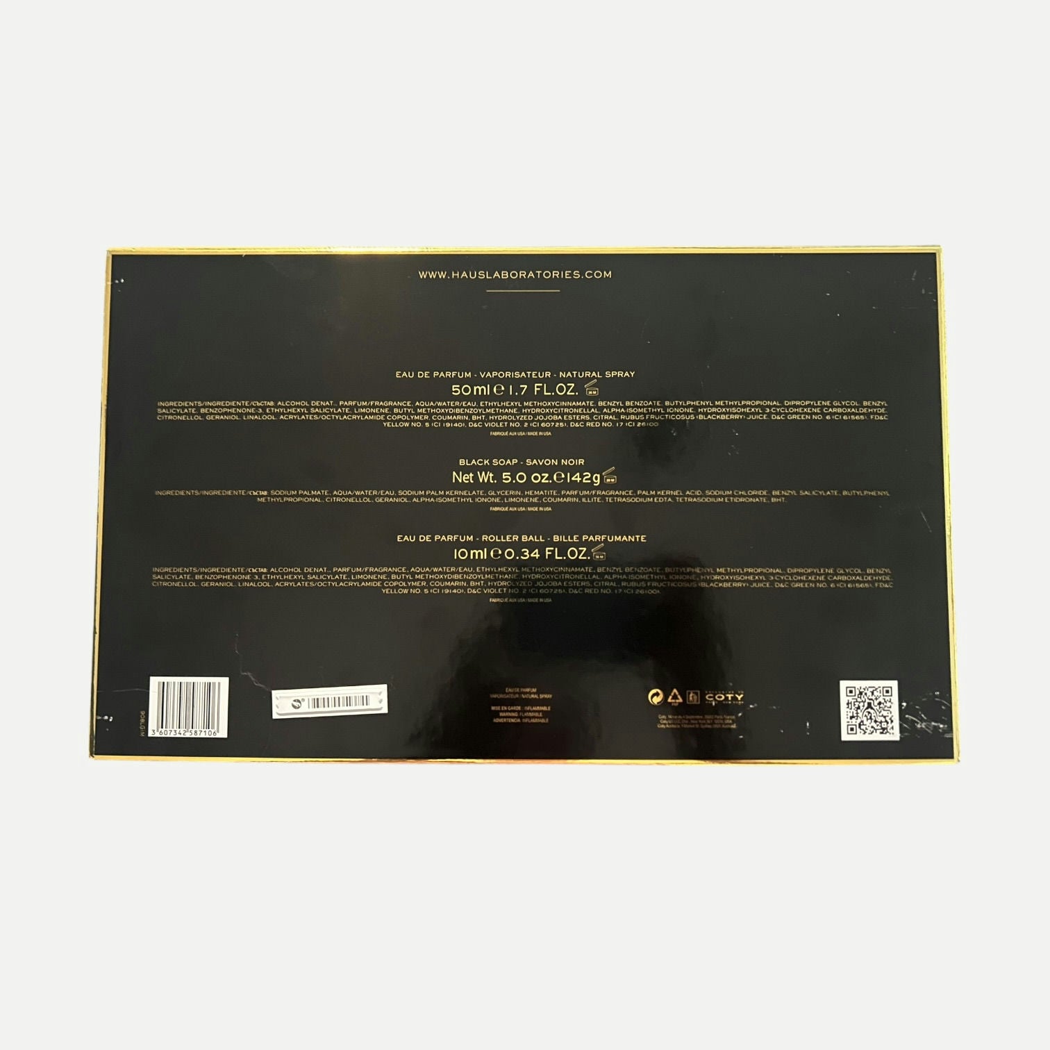 Lady Gaga Fame Black Fluid Vintage Perfume Gift Set – Eau de Parfum 50 ml + Rollerball + Soap