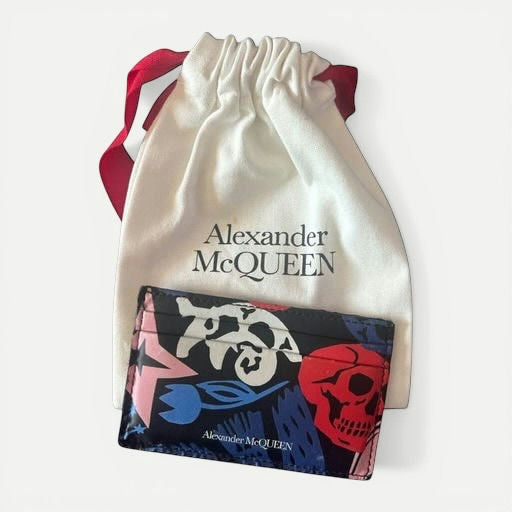 Alexander McQueen Skull Graphic Leather Card Holder