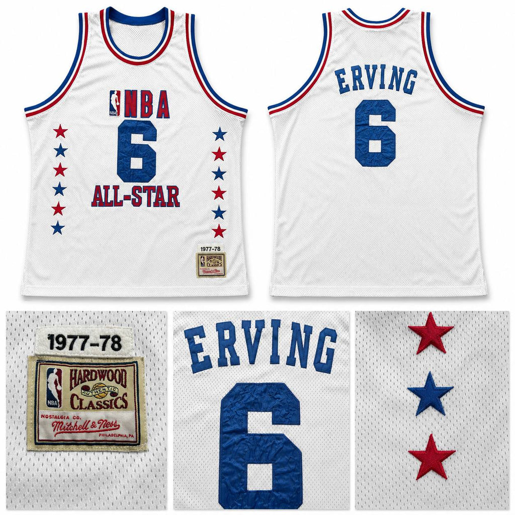 Mitchell & Ness Hardwood Classics NBA All-Star #6 Julius Erving 1977-78 Jersey Size 54