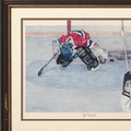 John Newby “He Scores” — Signed Hockey Art Print in Frame