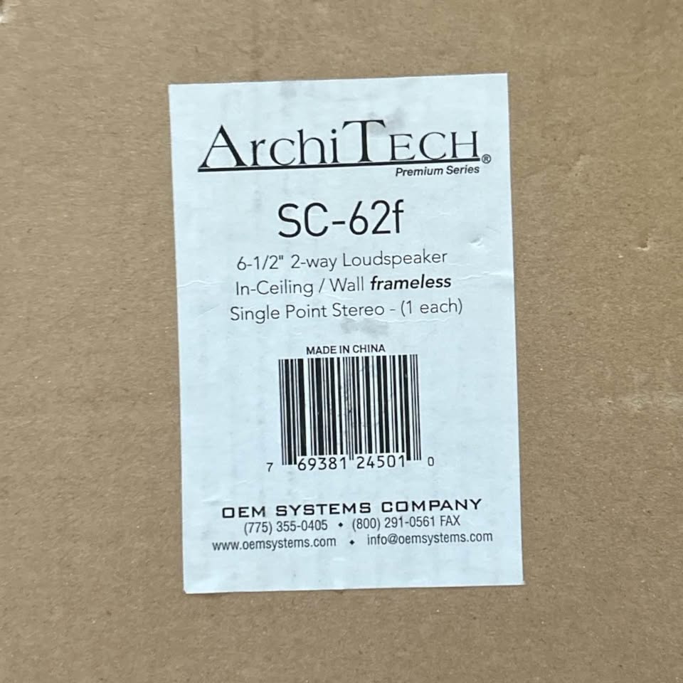 OEM Systems SC-62F Archi-Tech Series 6.5" Single Point Stereo In-Ceiling Frameless Speaker (Single)