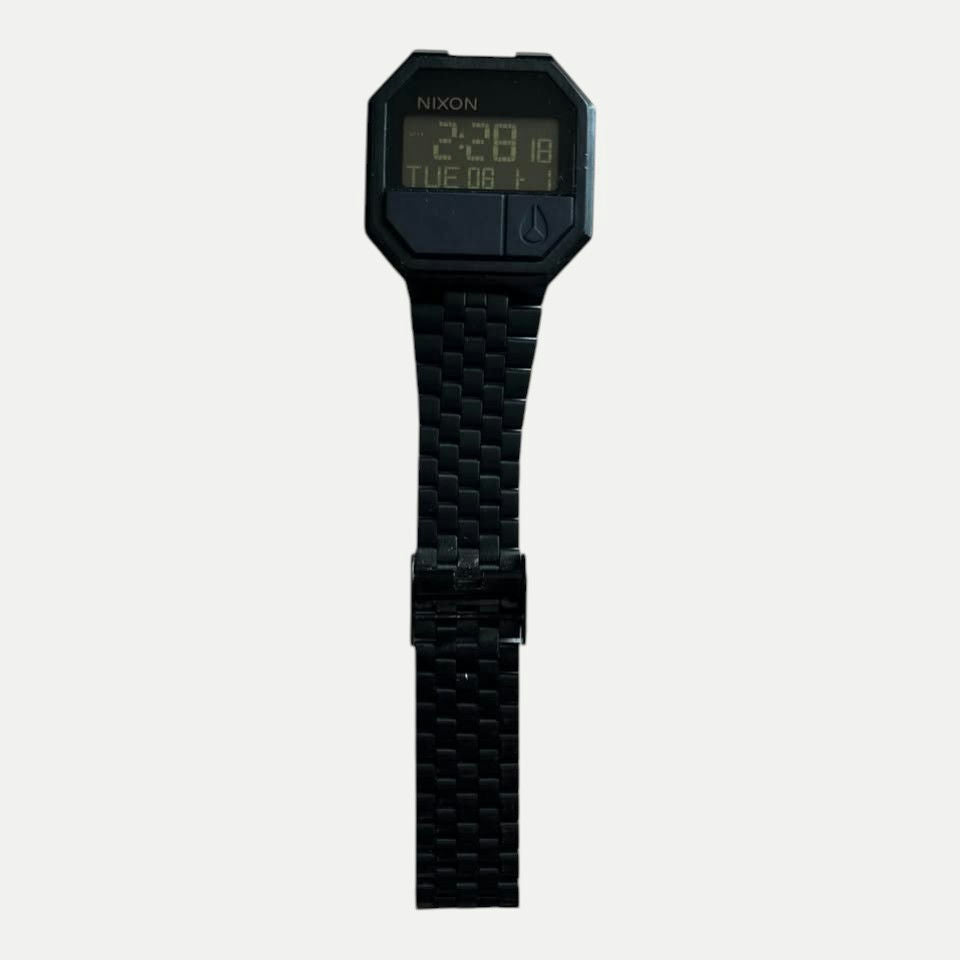 NIXON Re-Run Digital Watch, Black, Bracelet Damaged