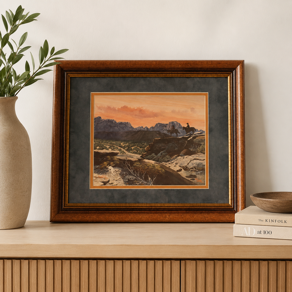 B.Herd Big Bend Sunset ED #15/500 Lithograph Art Print Hand Signed Framed COA