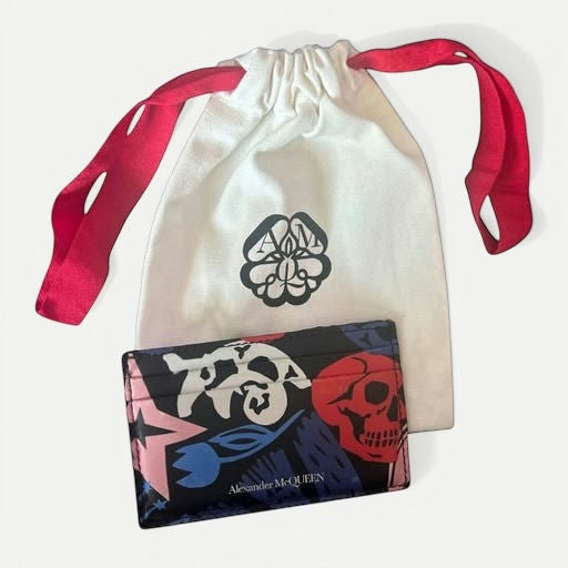Alexander McQueen Skull Graphic Leather Card Holder