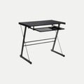 Walker Edison Glass Metal Black Computer Desk