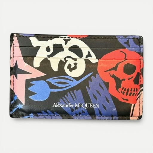 Alexander McQueen Skull Graphic Leather Card Holder