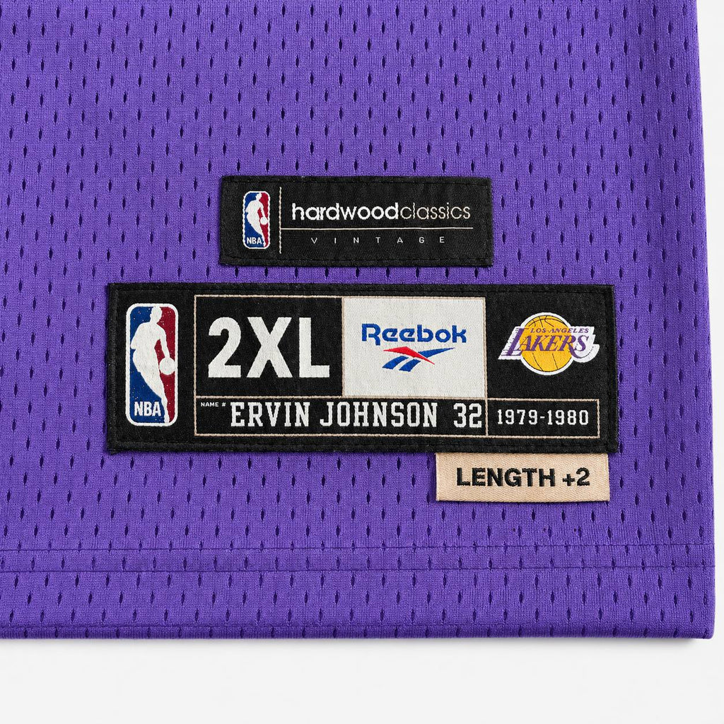 Reebok Hardwood Classics Los Angeles Lakers #32 Magic Johnson Jersey Size 2XL +2