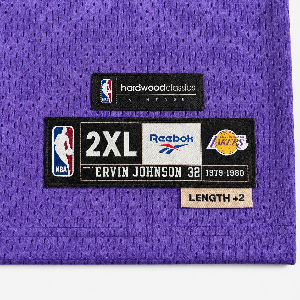 Reebok Hardwood Classics Los Angeles Lakers #32 Magic Johnson Jersey Size 2XL +2