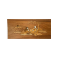Vintage Indian Wood Inlay Wall Panels Set – Handcrafted Marquetry Art – Taj Mahal Scene