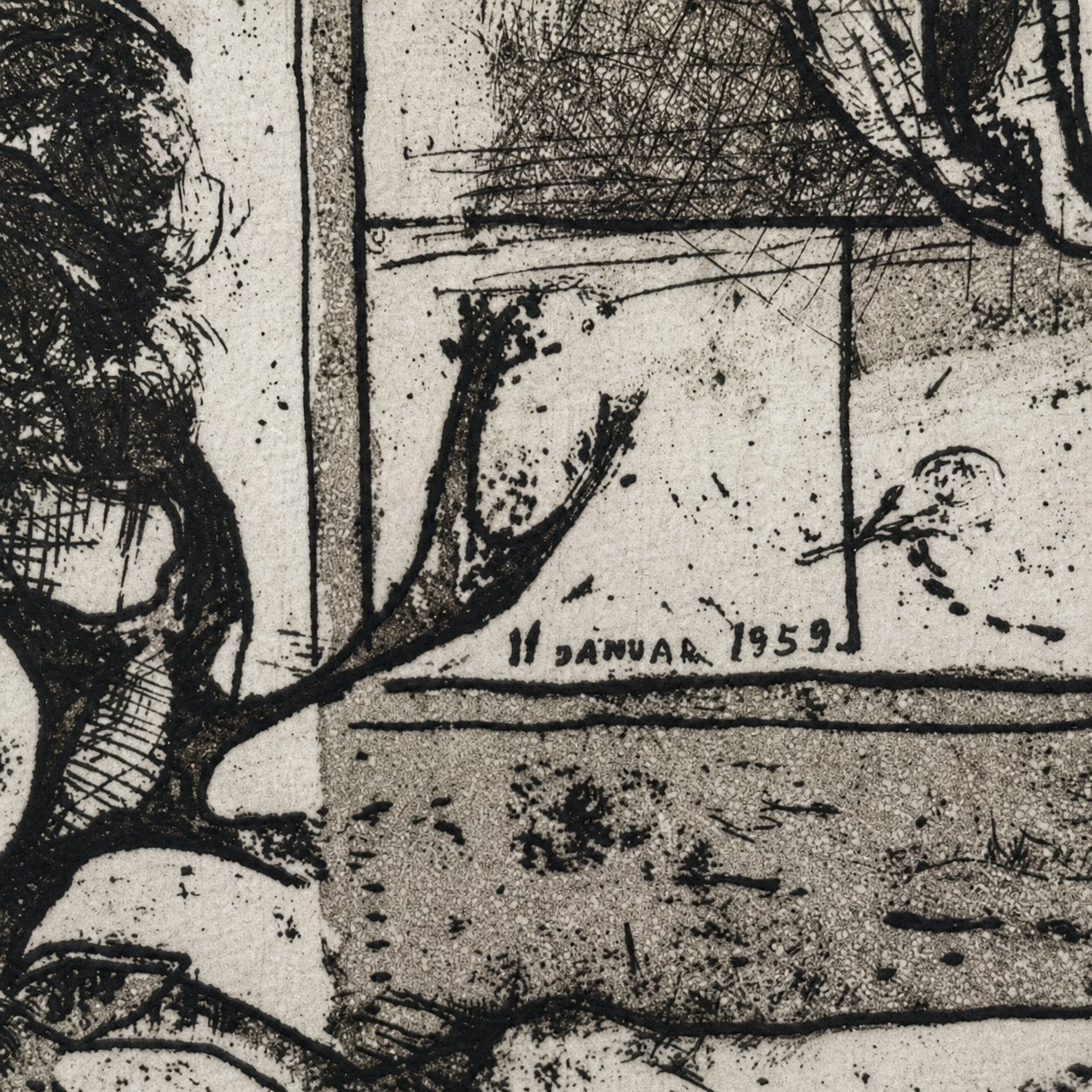 Etching “St. Jeronim”, 1959 — Rare Signed Artwork