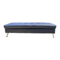 Blue Leather Ottoman Sofa 65 x 22”