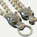 Luxury Pearl Panther Clasp Necklace – Designer Style Double Strand Pearl Necklace