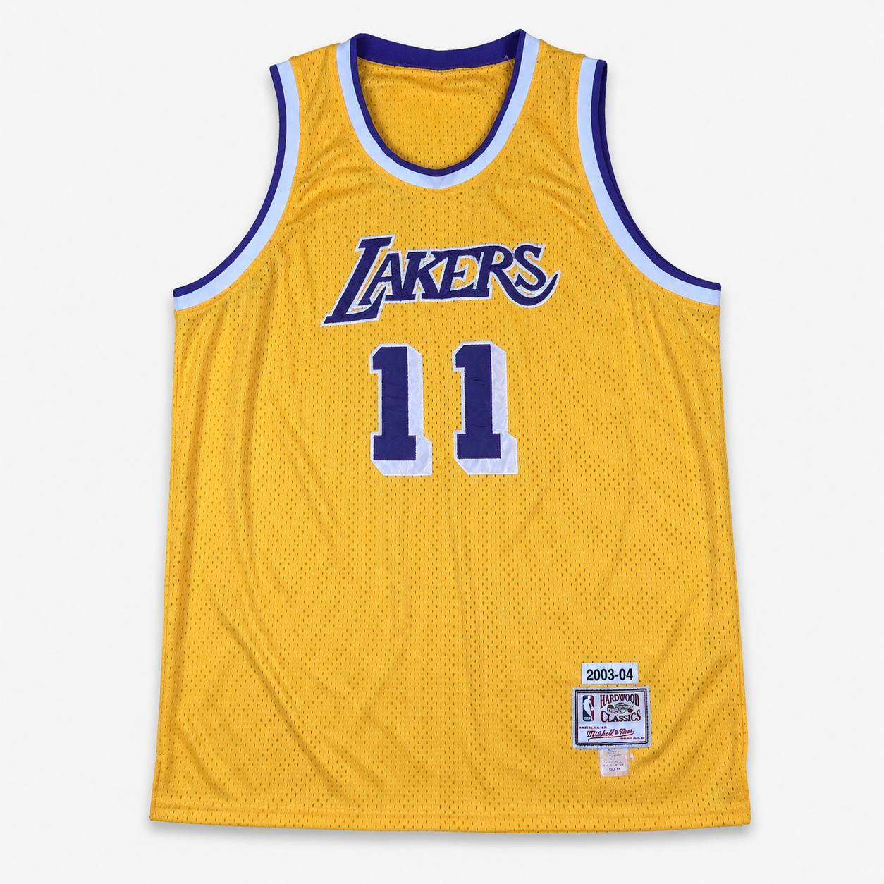 Mitchell & Ness Hardwood Classics Los Angeles Lakers #11 Karl Malone Jersey Size 54  